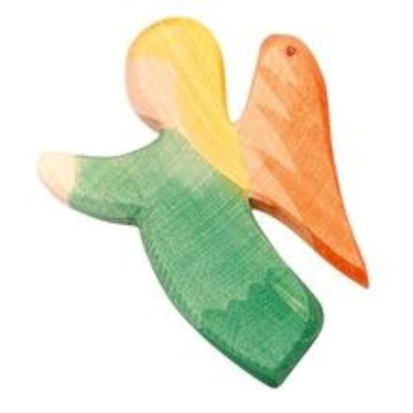 NWT Ostheimer Wooden Toys Green Angel Ornament - Picture 1 of 1